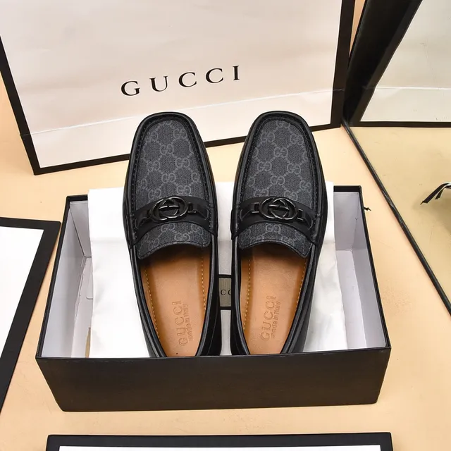 Gucci Horsebit 1955 GG Monogram Canvas et cuir noir loafers 9