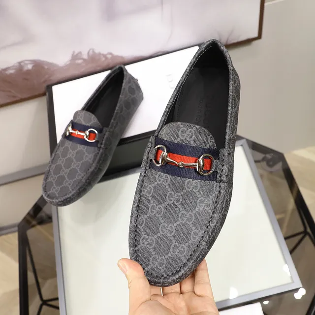 Gucci Horsebit 1955 Gray GG Monogram Loafers 7