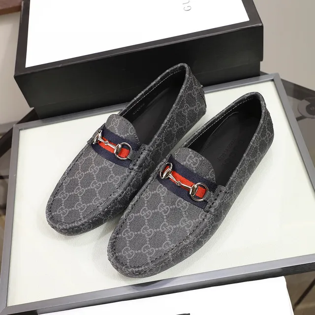 Gucci Horsebit 1955 Gray GG Monogram Loafers 8