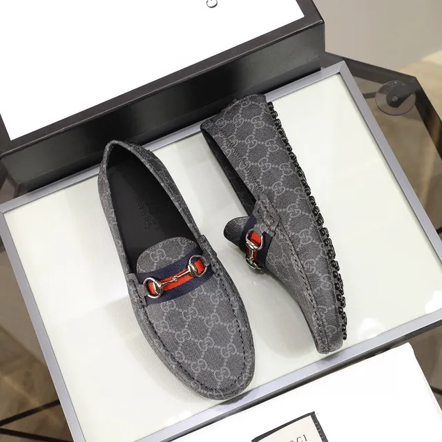 Gucci Horsebit 1955 Gray GG Monogram Loafers 9