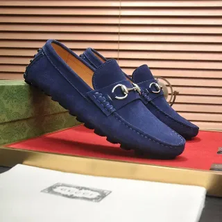 Gucci Horsebit 1955 Loafer Navy Suede Men's Loafers
