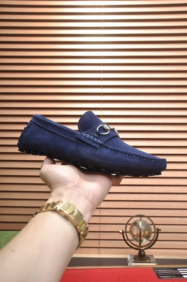 Gucci Horsebit 1955 Daim Bleu Marine Homme Mocassins 2