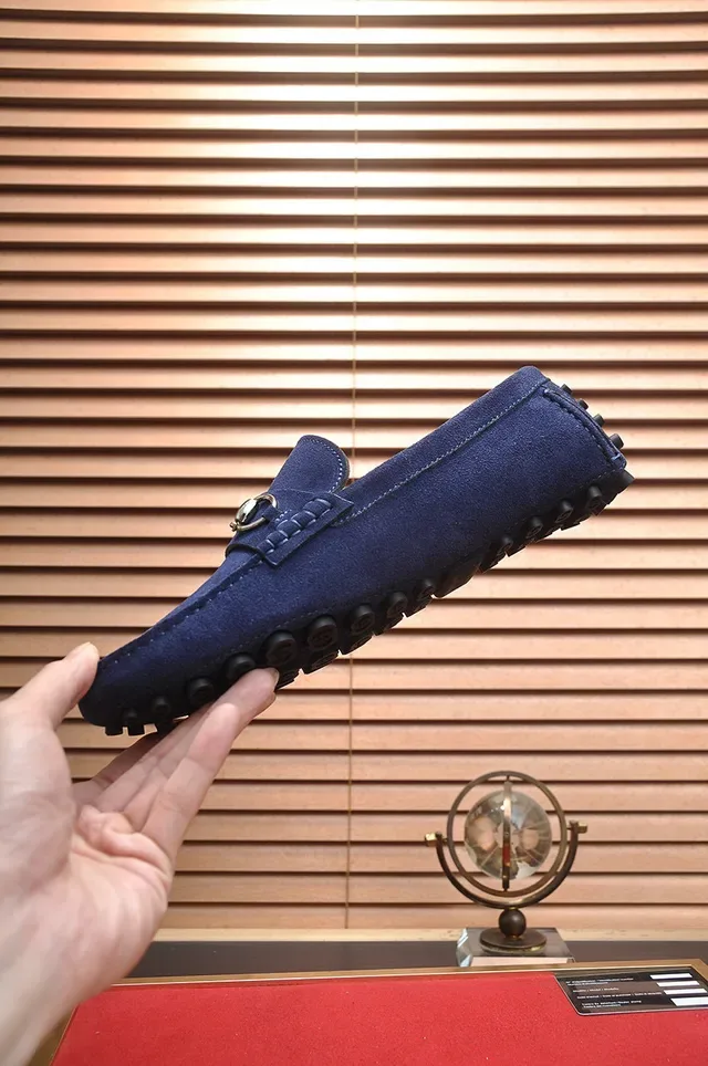 Gucci Horsebit 1955 Daim Bleu Marine Homme Mocassins 5