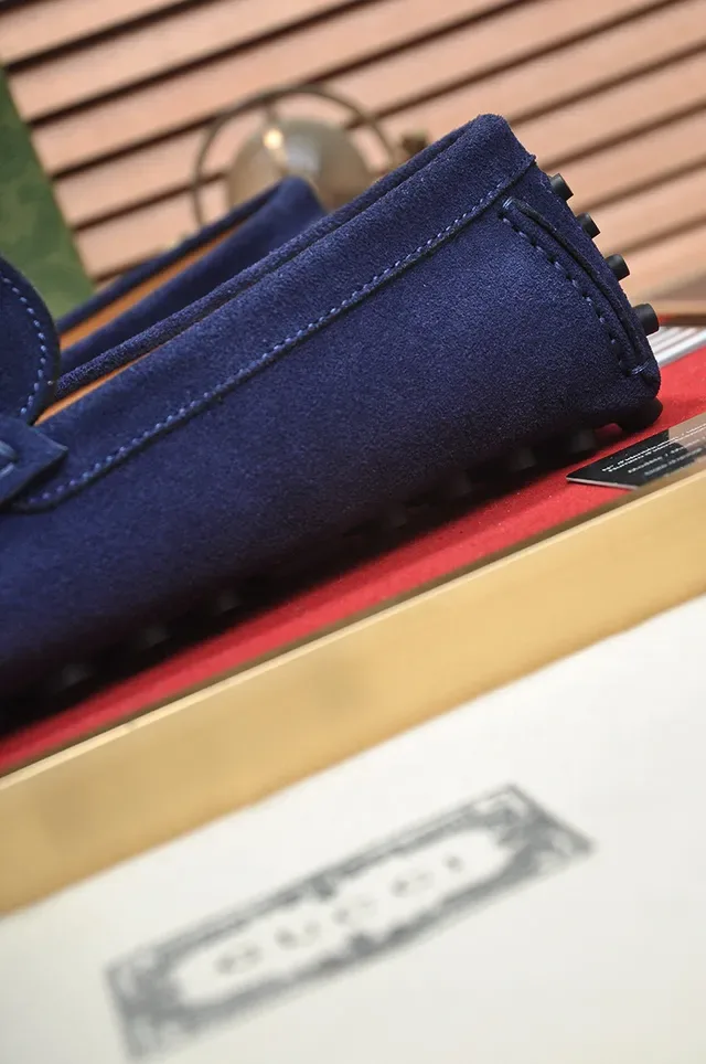 Gucci Horsebit 1955 Daim Bleu Marine Homme Mocassins 9