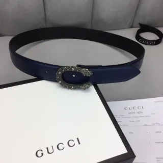 Gucci Horsebit 1955 Navy Leather Belt