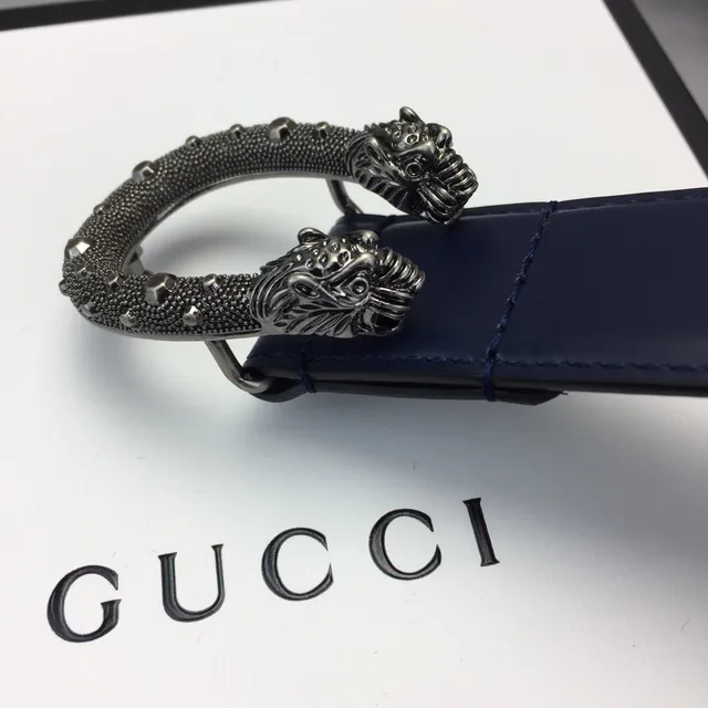 Gucci Horsebit 1955 Navy Leather Belt 3