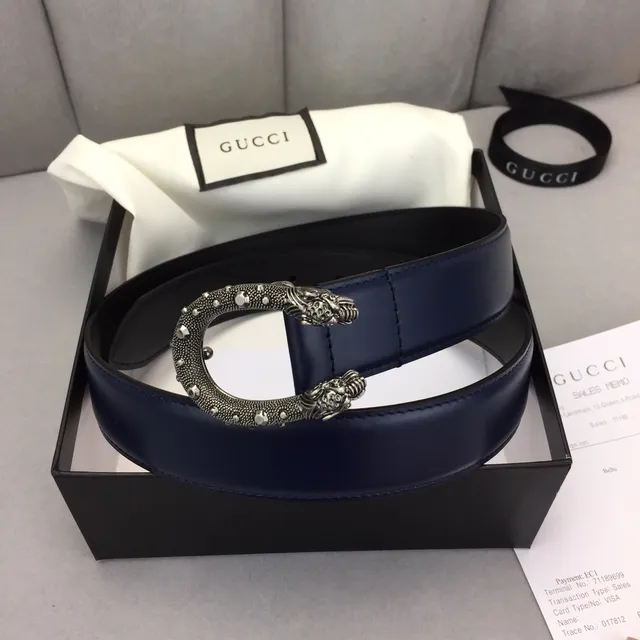 Gucci Horsebit 1955 Navy Leather Belt 5