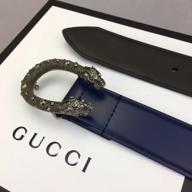 Gucci Horsebit 1955 Navy Leather Belt 8