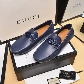 Gucci Horsebit 1955 Navy Leather Loafers