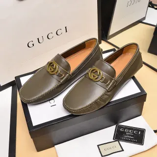Gucci Horsebit 1955 橄榄绿皮革乐福鞋