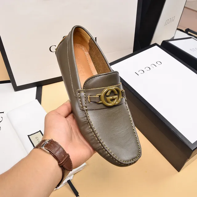 Gucci Horsebit 1955 Olive Green Leather Loafers 6
