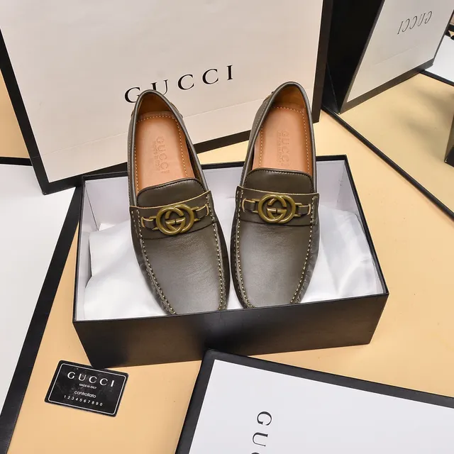 Gucci Horsebit 1955 Olive Green Leather Loafers 8