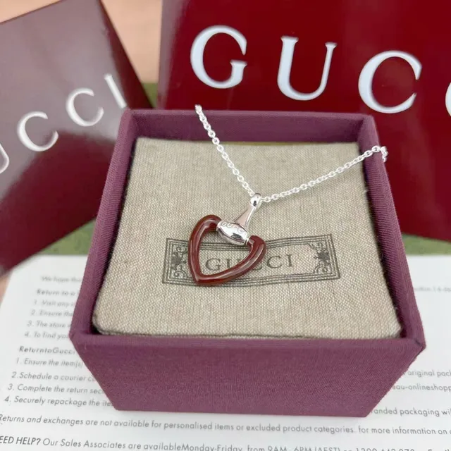 Gucci Horsebit 1955 Red Enamel Heart Necklace 6