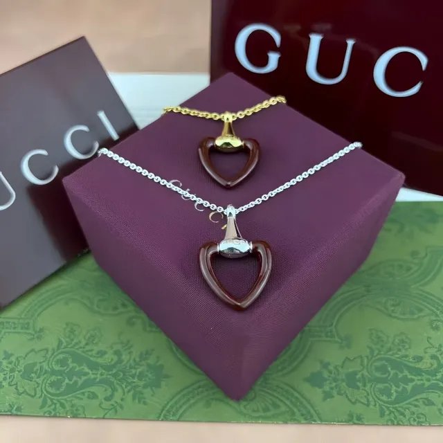 Gucci Horsebit 1955 Red Enamel Heart Necklace 9