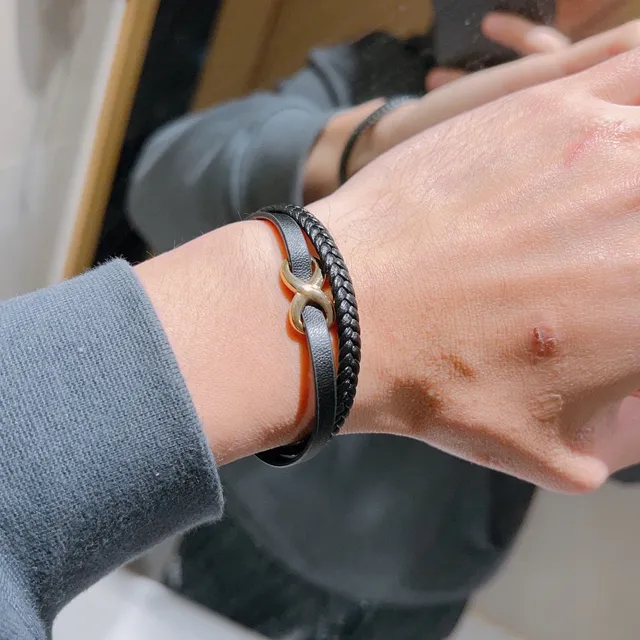 Gucci Infinity Motif Braided Leather Bracelet 5