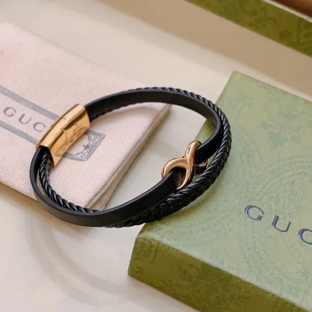 Gucci Infinity Motif Braided Leather Bracelet 6