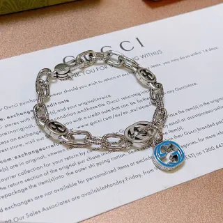 Gucci Interlocking G Pulsera de Esmalte Azul
