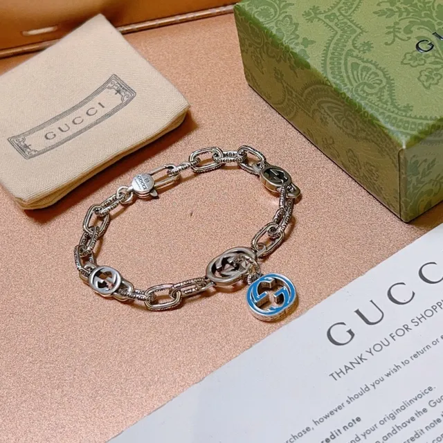 Gucci Interlocking G Blue Enamel Bracelet 4