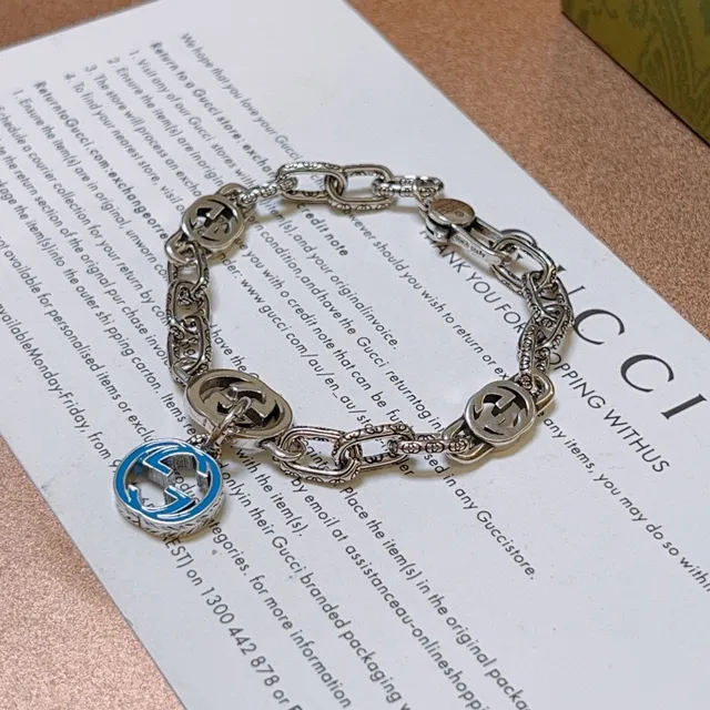 Gucci Interlocking G Blue Enamel Bracelet 5