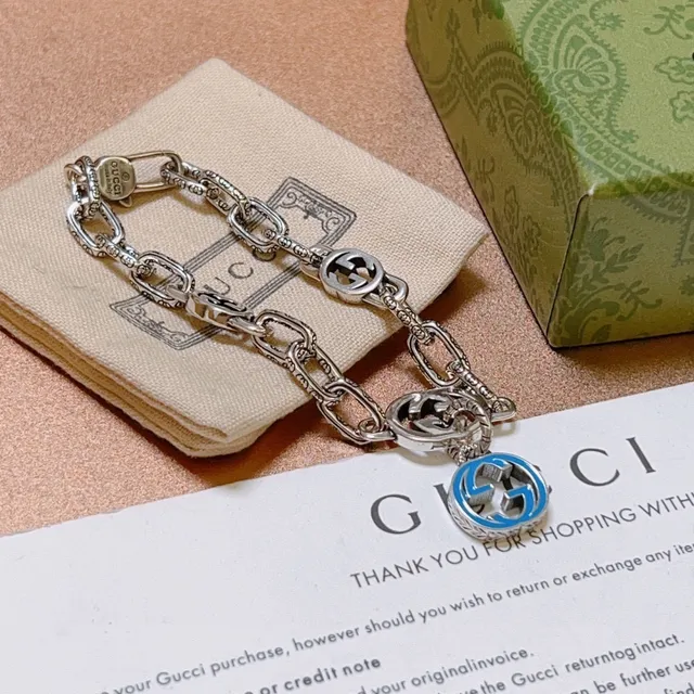 Gucci Interlocking G Blue Enamel Bracelet 9