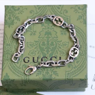 Gucci Interlocking G Pulsera de Cadena Gruesa