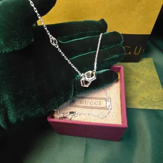 Gucci Interlocking G Geometric Pendant Necklace