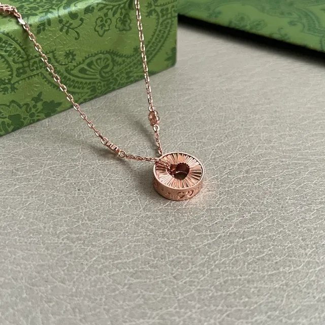 Gucci Interlocking G Motif Rose Gold Necklace 2