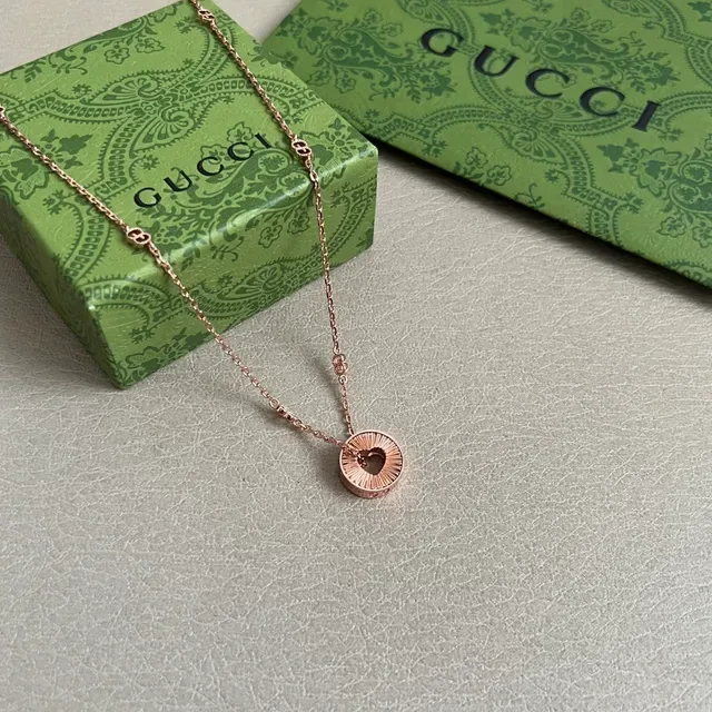 Gucci Interlocking G Motif Rose Gold Necklace 6