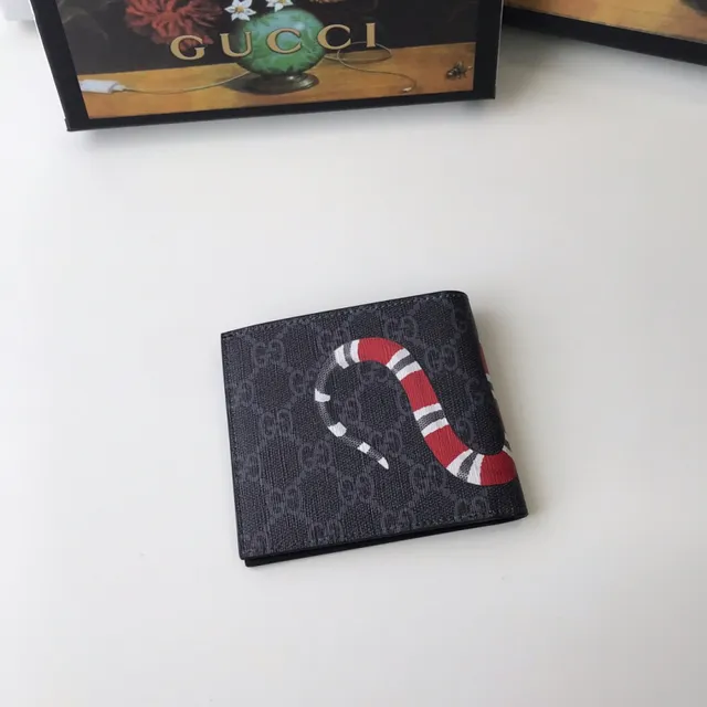 Gucci King Cobra Print GG Supreme Carteira Curta 8