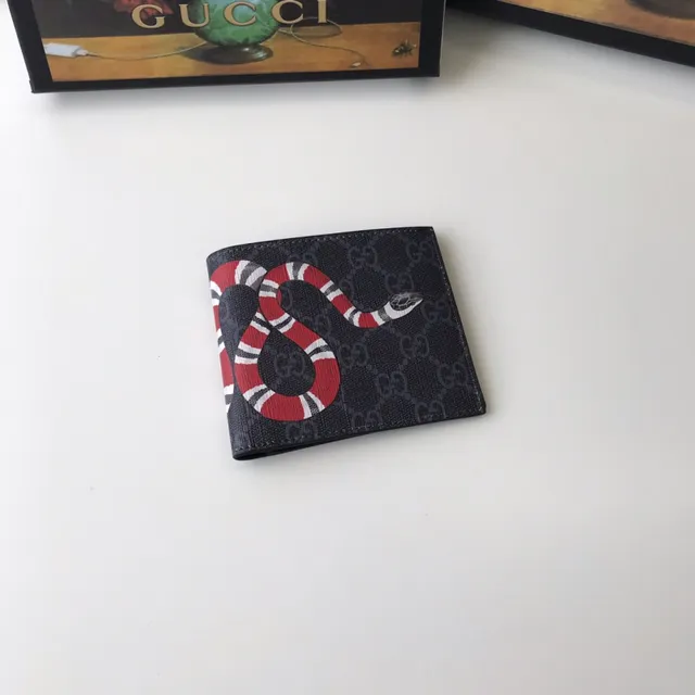 Gucci King Cobra Print GG Supreme Carteira Curta 9