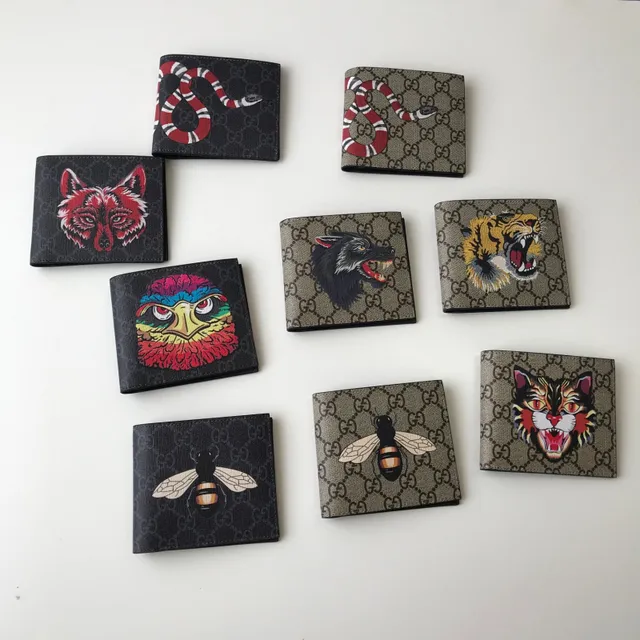 Gucci King Cobra Print GG Supreme Carteira Curta 10