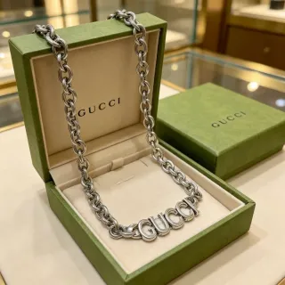 Gucci Logo Chain Silver Necklace