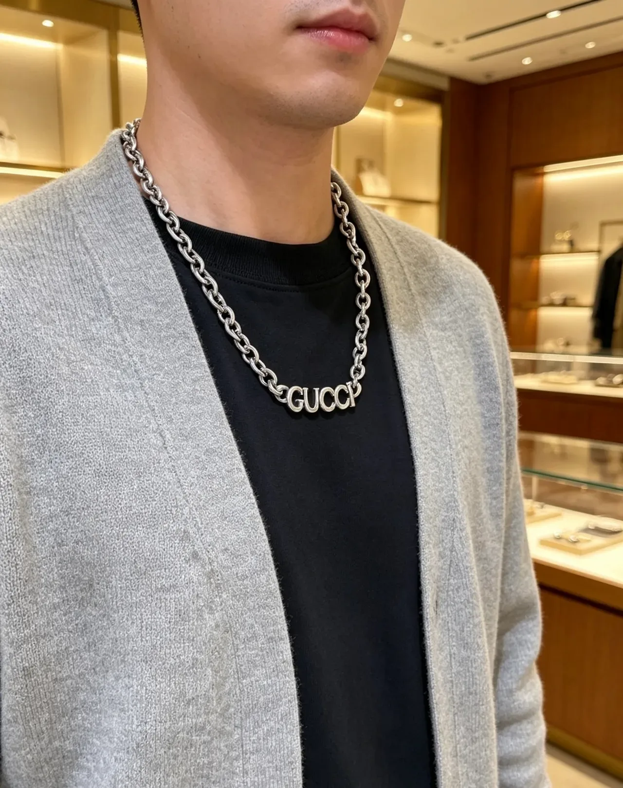 Gucci Logo Chain Silver Necklace 9