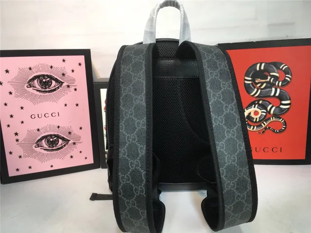 Gucci Ophidia Beige Red GG Monogram Canvas Web Stripe Center Mini Backpack 6