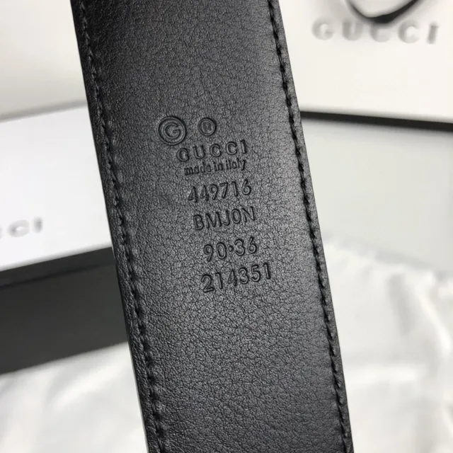 Gucci Ophidia Black GG-Embossed Leather Belt 3