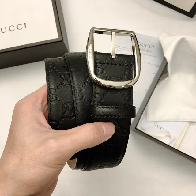 Gucci Ophidia Embossed GG Black Leather Belt 3