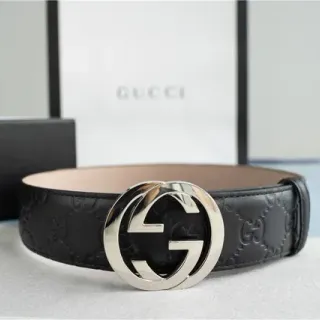 Gucci Ophidia Interlocking G Buckle Black Leather Belt