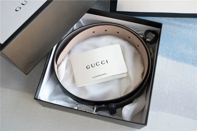 Gucci Ophidia Interlocking G Buckle Black Leather Belt 3