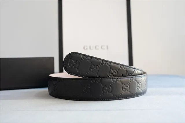 Gucci Ophidia Interlocking G Buckle Black Leather Belt 7
