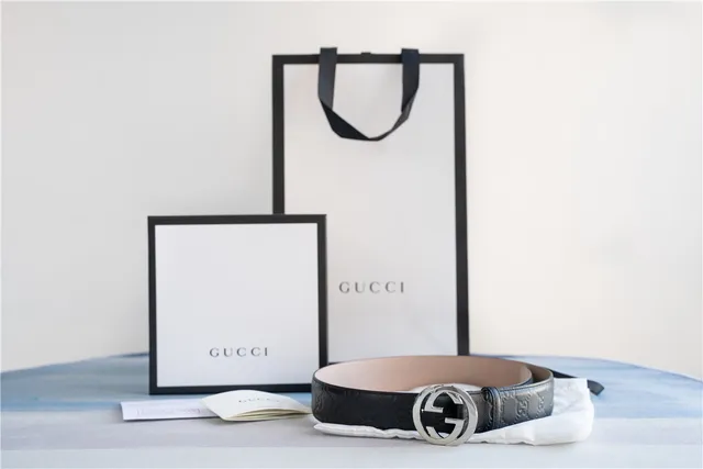 Gucci Ophidia Interlocking G Buckle Black Leather Belt 9