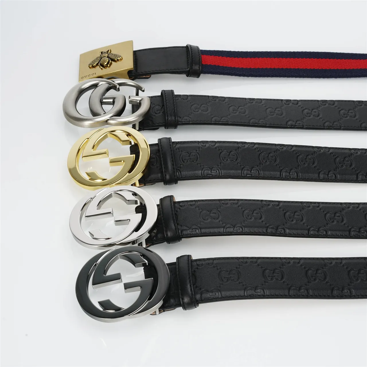 Gucci Ophidia Interlocking G Buckle Black Leather Belt 10