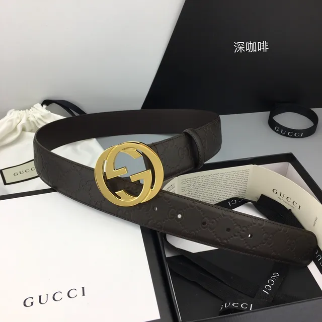 Gucci Ophidia Interlocking G Buckle Brown Leather Belt 2