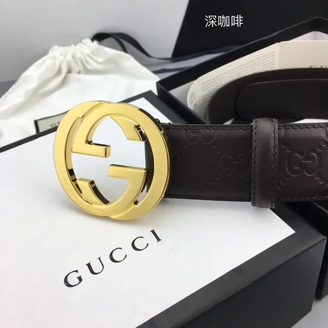 Gucci Ophidia Interlocking G Buckle Brown Leather Belt 3