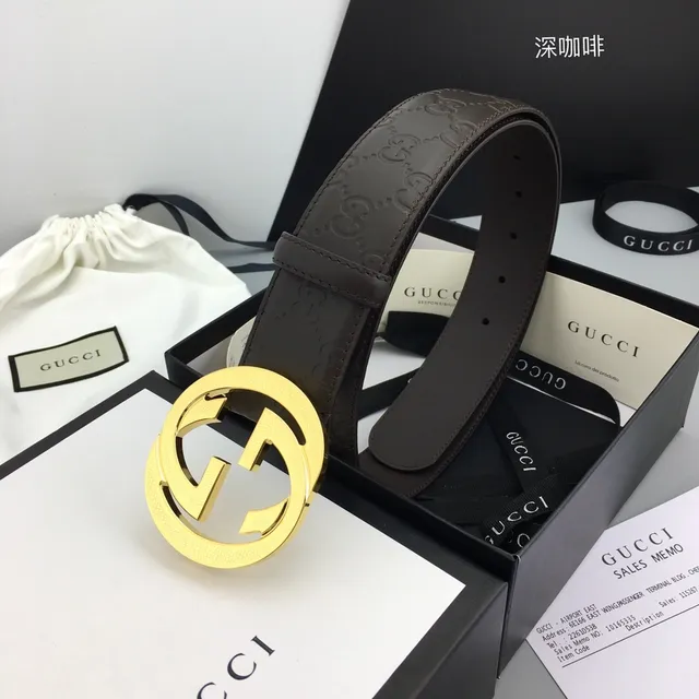 Gucci Ophidia Interlocking G Buckle Brown Leather Belt 4