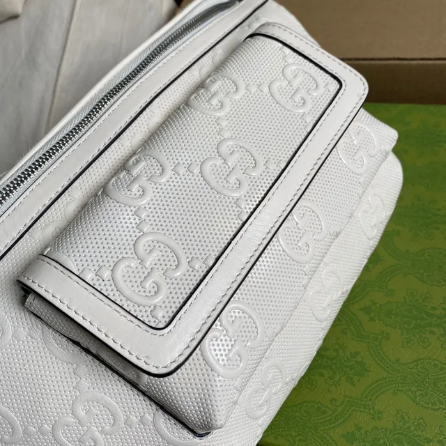 Gucci Ophidia Off-White Embossed GG Monogram Fashion Belt Bag 14