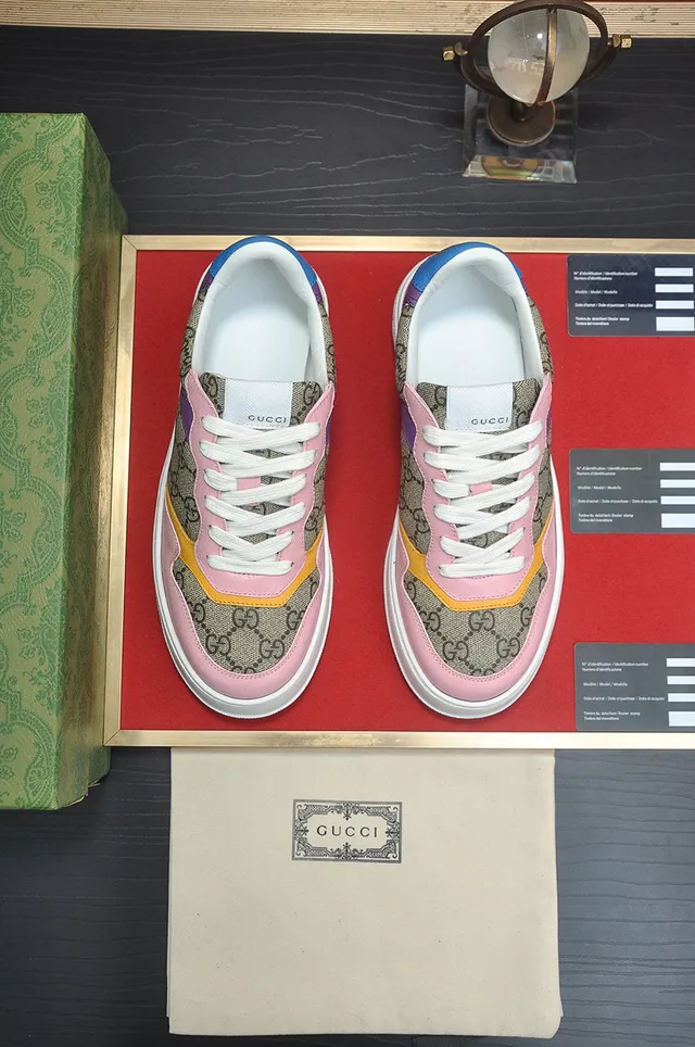 Gucci Pink Purple Patchwork Colorblock GG Monogram Canvas Lifestyle Sneakers 2