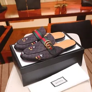 Gucci Princetown Mickey Mouse Embroidery Loafers