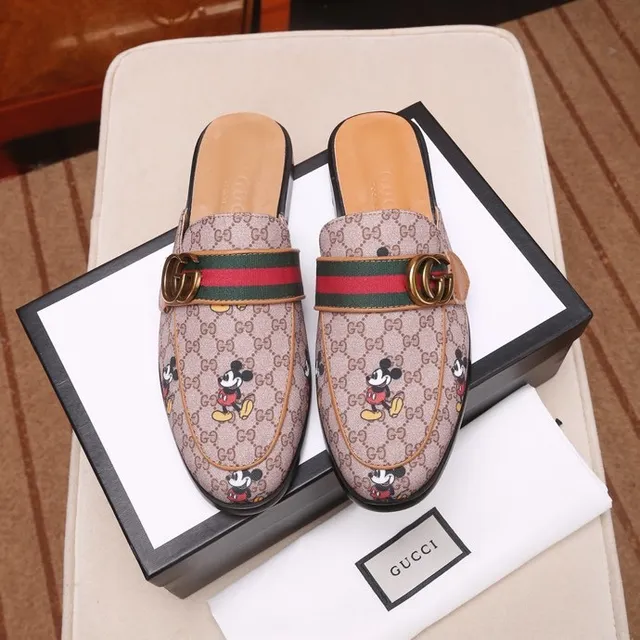 Gucci Princetown Mickey Mouse GG Monogram Web Strap Loafers 6
