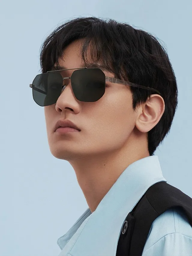 Gucci Rectangular Aviator Metal Frame Gradient Sunglasses 2