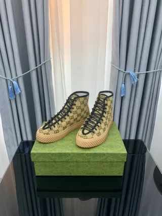 Gucci Rhyton Beige GG Monogram High-Top Lifestyle Sneakers 3